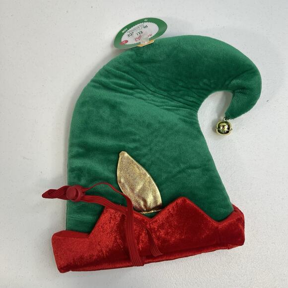 Merry & Bright Sz L / XL Elf Hat Holiday Christmas Pet Dog Cat Bell Costume - Picture 5 of 8